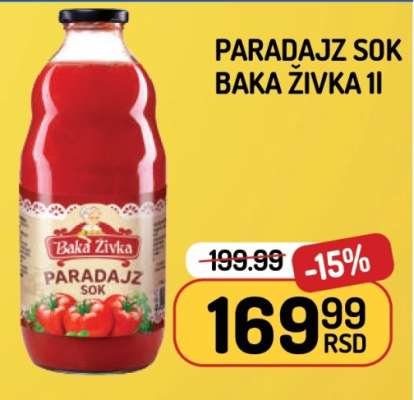 Paradajz sok Baka Zivka 1L