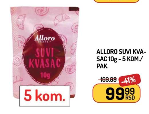 Alloro Suvi Kvasac 10g - 5 kom./pak.