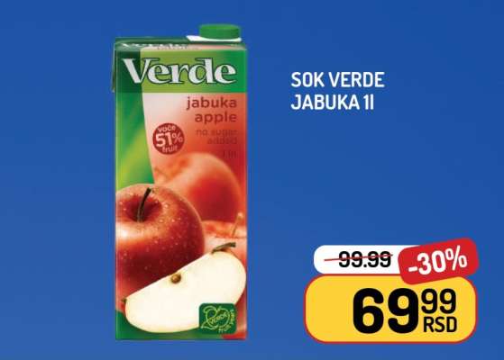 Sok Verde Jabuka 1l