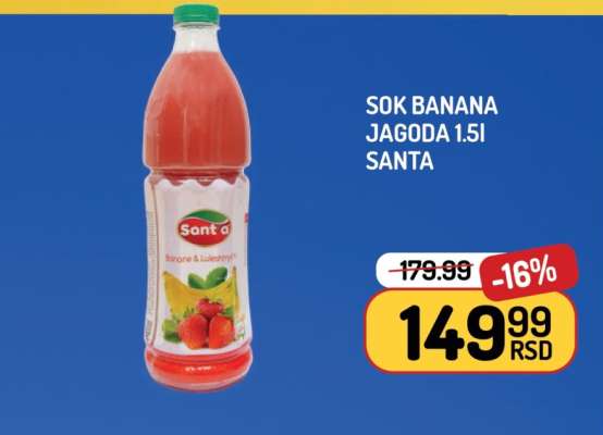 Sok Banana Jagoda 1.5l Santa