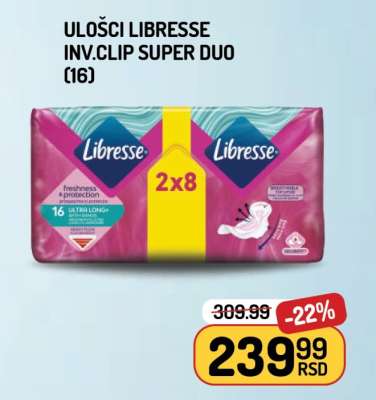 Ulošci Libresse inv. clip super duo 16