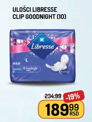 Ulošci Libresse clip goodnight 10