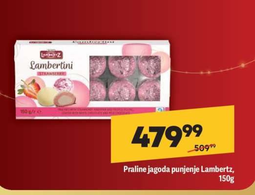 Praline jagoda punjenje Lambertz, 150g
