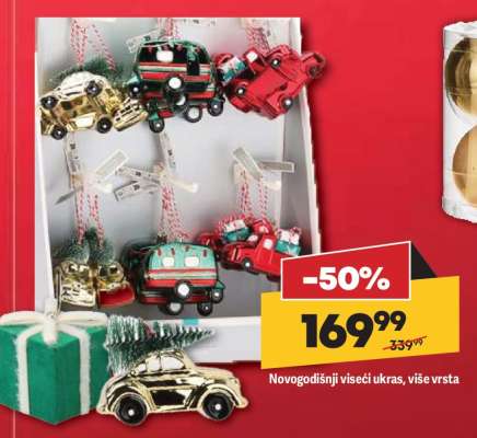 Novogodišnji viseći ukras, više vrsta