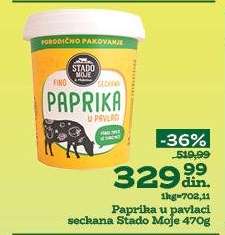 Paprika u pavlaci seckana Stado Moje 470g