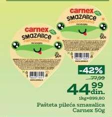 Pašteta pileća smazalica Carnex 50g