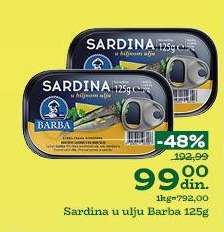 Sardina u ulju Barba 125g