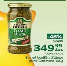 Sos od bosiljka Filippo pesto Genovese 190g