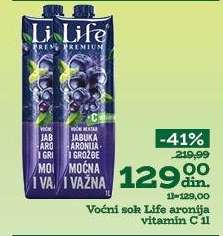 Voćni sok Life aronija vitamin C 1l