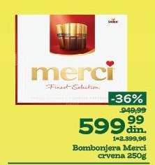 Bombonjera Merci crvena 250g