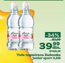 Voda negazirana Radenska junior sport 0,33l