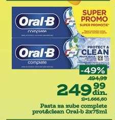 Pasta za zube complete prot&clean Oral-b 2x75ml