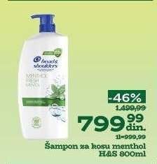Šampon za kosu menthol H&S 800ml