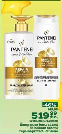 Šampon za kosu 625ml ili balzam 500ml repair&protect Pantene