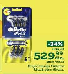 Brijač muški Gillette blue3 plus 6kom.