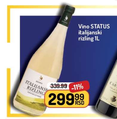 Vino STATUS italijanski rizling 1L