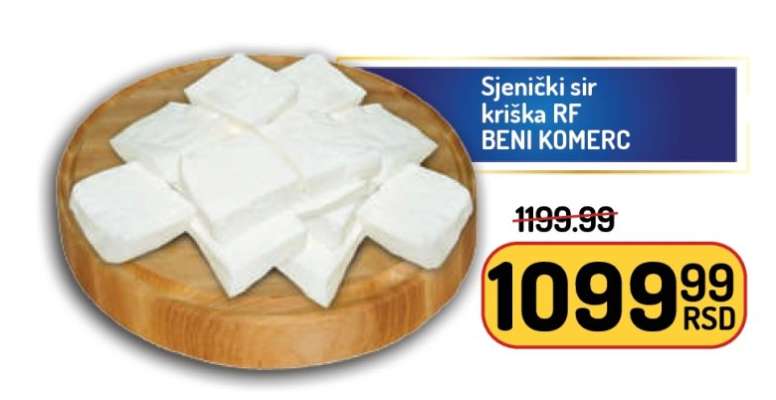 Sjenički sir kriška RF BENI KOMERC