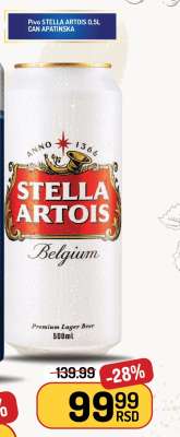 Pivo STELLA ARTOIS 0.5L CAN APATINSKA