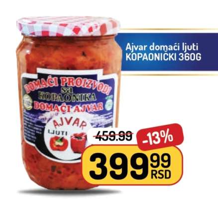 Ajvar domaći ljuti KOPAONICKI 360G