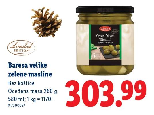 Baresa velike zelene masline