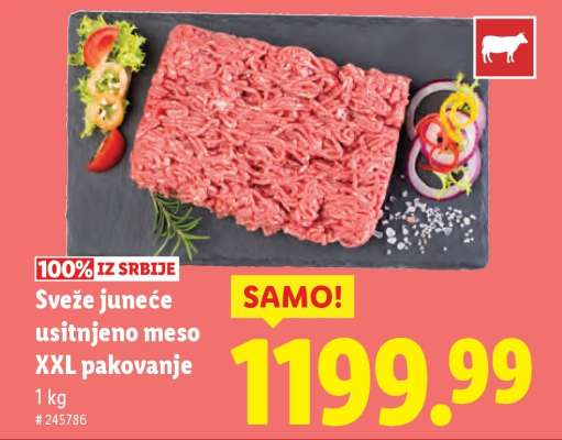 Sveže juneće usitnjeno meso XXL pakovanje