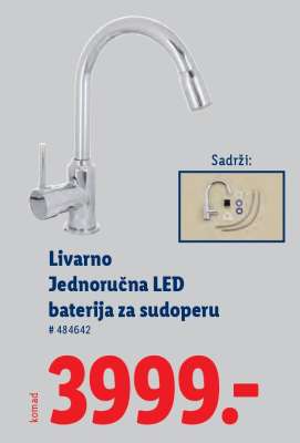 Livarno Jednoručna LED baterija za sudoperu