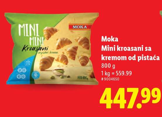 Moka Mini kroasani sa kremom od pistaća