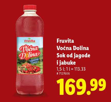 Fruvita Voćna Dolina Sok od jagode i jabuke