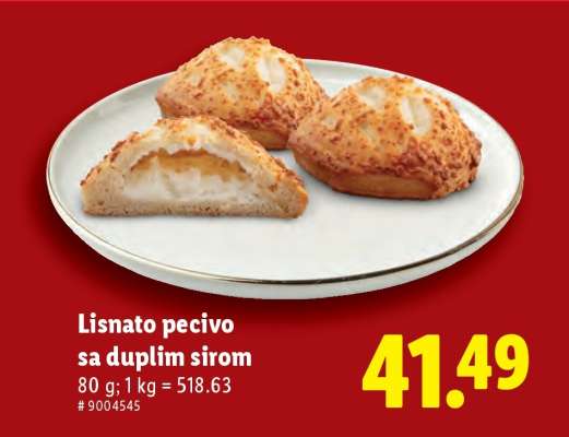 Lisnato pecivo sa duplim sirom