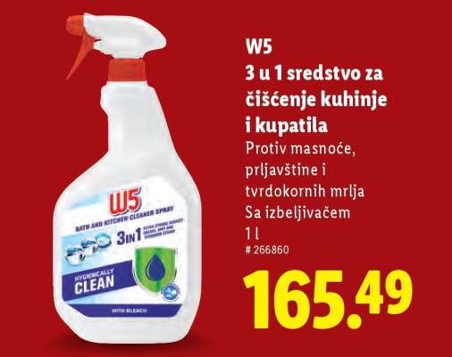 W5 3 u 1 sredstvo za čišćenje kuhinje i kupatila