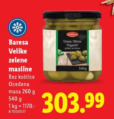 Baresa velike zelene masline