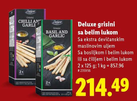 Deluxe Grisini sa belim lukom