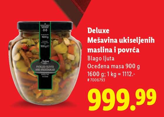Deluxe Mešavina ukiseljenih maslina i povrća