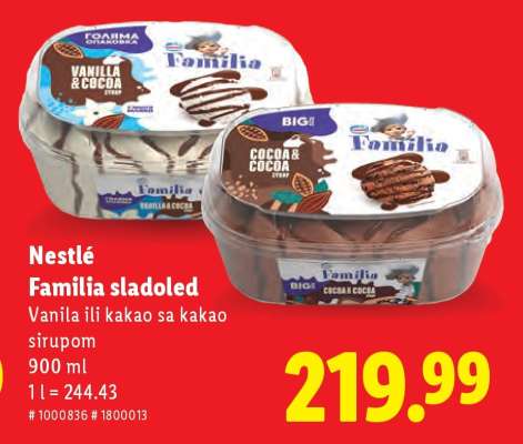 Nestlé Familia sladoled
