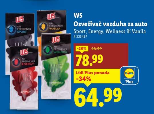 W5 Osveživač vazduha za auto