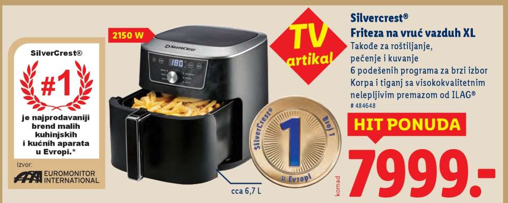 Silvercrest Friteza na vruć vazduh XL
