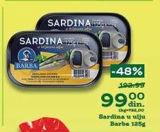 Sardina u ulju Barba 125g