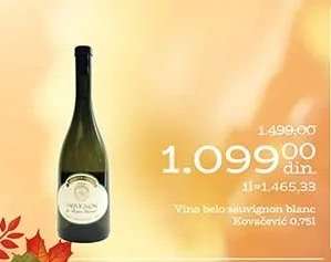 Vino belo Sauvignon Blanc Kovačević 0.75l