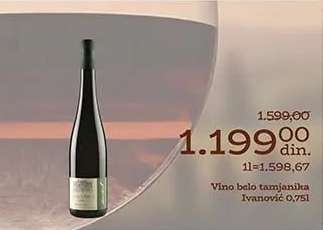 Vino belo Tamjanika Ivanović 0,75l