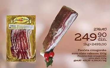 Pančeta crnogorska Suvo zlato vakuum 100g