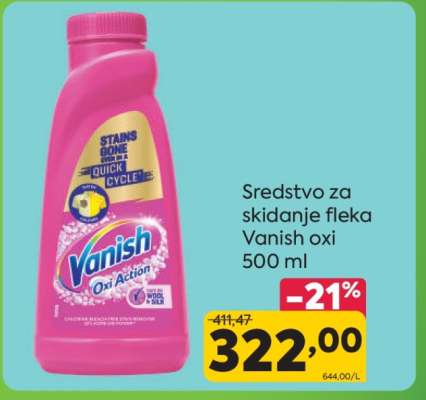 Sredstvo za skidanje fleka Vanish oxi 500 ml