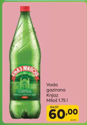 Voda gazirana Knjaz Miloš 1.75 l