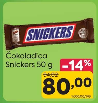 Čokoladica Snickers 50 g