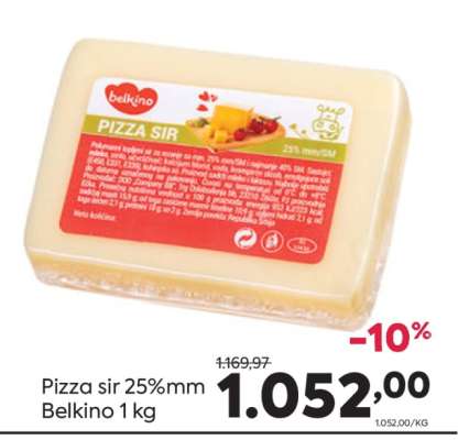 Pizza sir 25%mm Belkino 1 kg