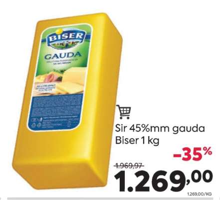 Sir 45%mm gauda Biser 1 kg