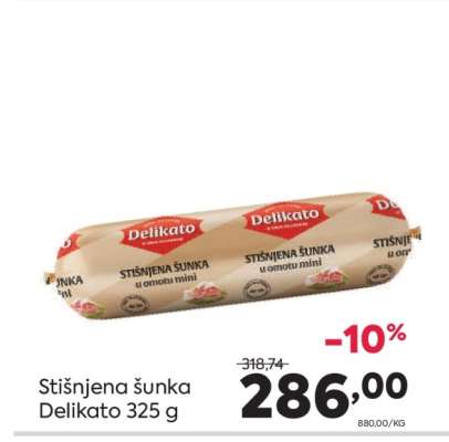 Stišnjena šunka Delikato 325 g