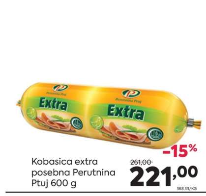 Kobasica extra posebna Perutnina Ptuj 600 g