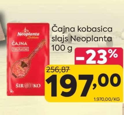 Čajna kobasica slajs Neoplanta 100 g