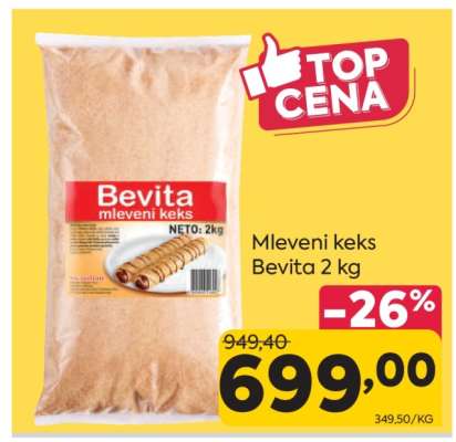 Mleveni keks Bevita 2 kg