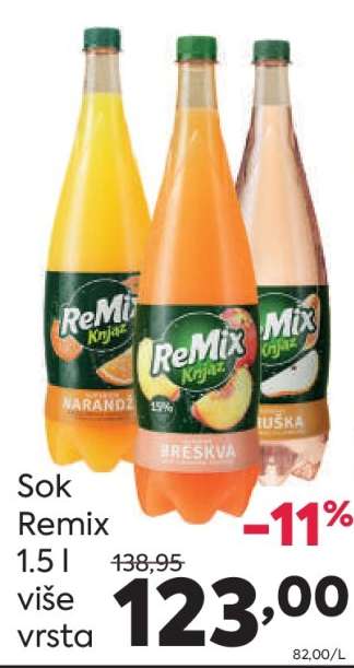 Sok Remix 1.5 l, više vrsta
